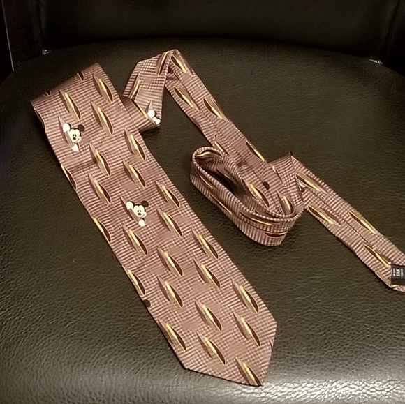 Disneyland Resorts Brown Mickey Mouse Silk Tie - Picture 4 of 4